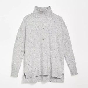 EUC Loft Flecked Turtleneck Tunic Sweater - Size Small - grey